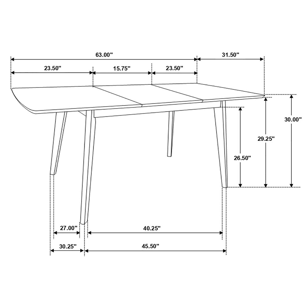 Coaster Furniture Alfredo Rectangular Dining Table Natural Walnut   47.25''   63.00'' x 31.50'' x 30.00''