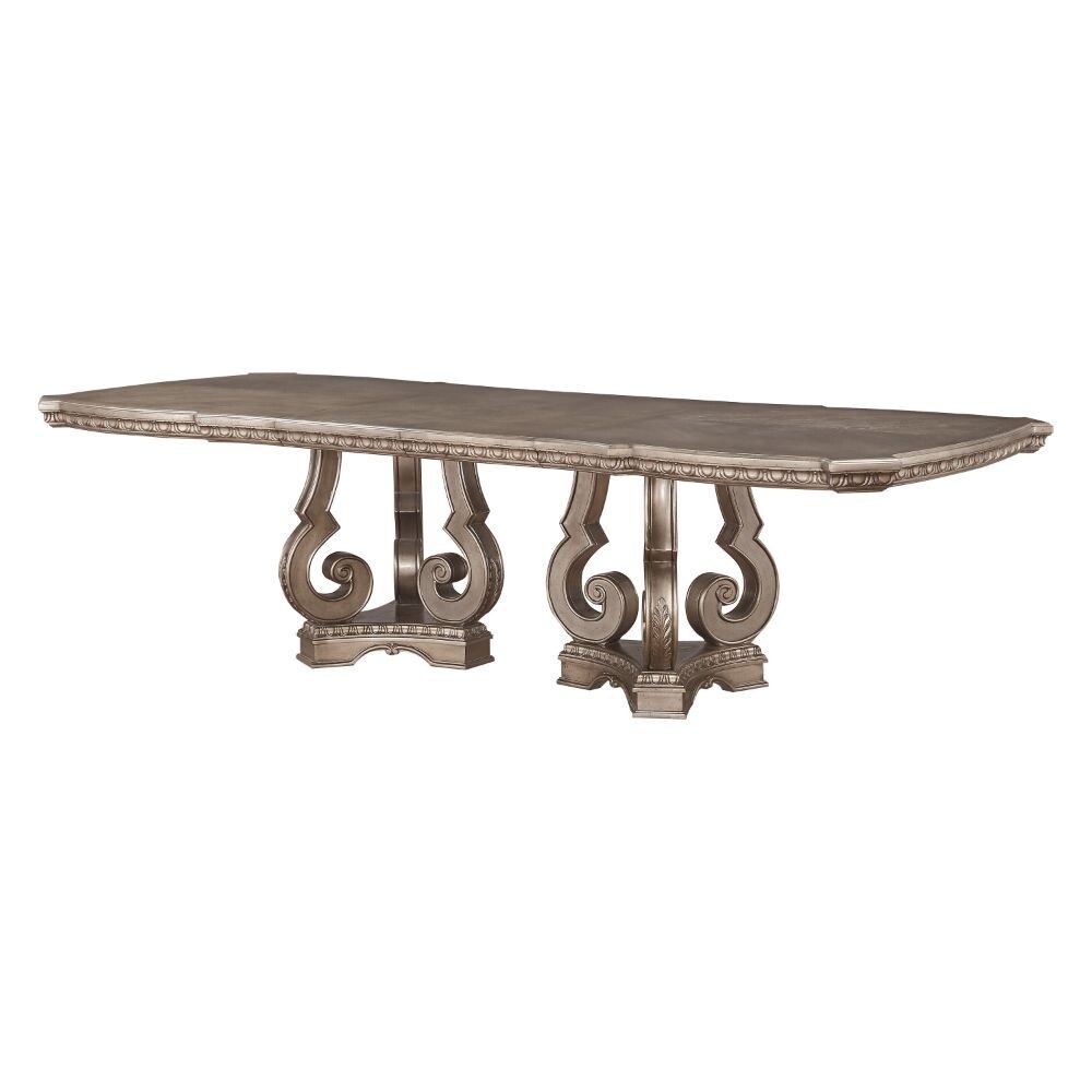 Extendable Dining Table  Antique Champagne   Antique Champagne