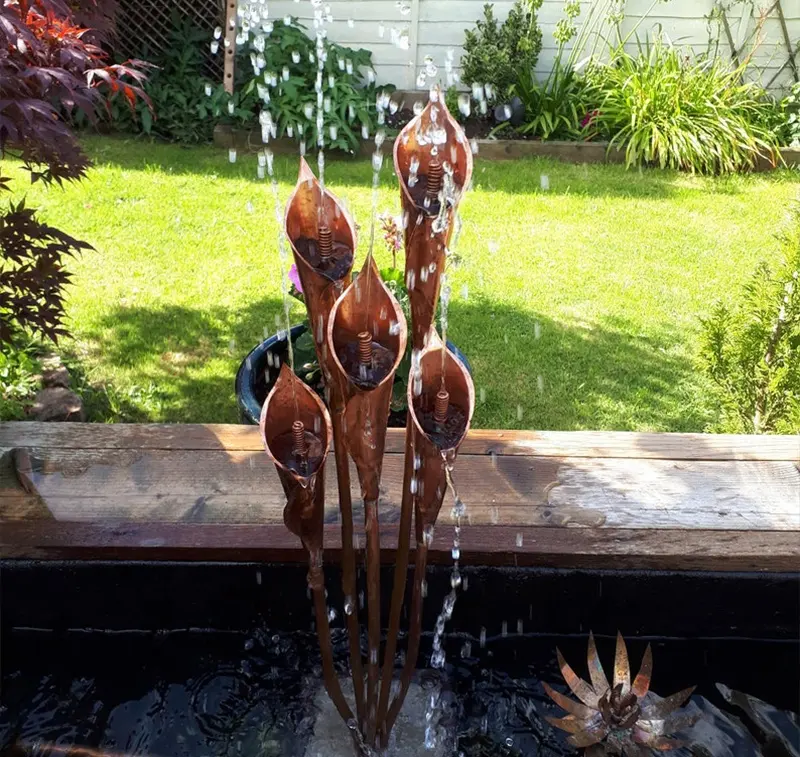 Professional manufacturer of garden decorations outdoor artificial fountain system custom corten  steel water feature