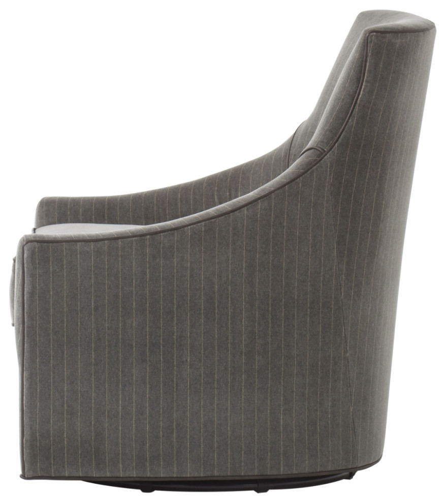 Dark Gray Upholstered Swivel Chair  Andrew Martin Fraser   Transitional   Armchairs And Accent Chairs   by Oroa   Distinctive Furniture  Houzz