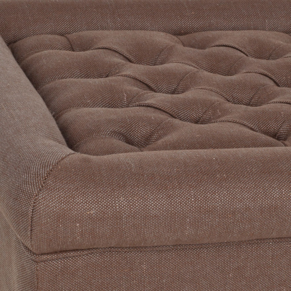 Gia Tufted Cocktail Ottoman  Brown   Traditional   Footstools And Ottomans   by Rustic Home Furniture Deco  Houzz