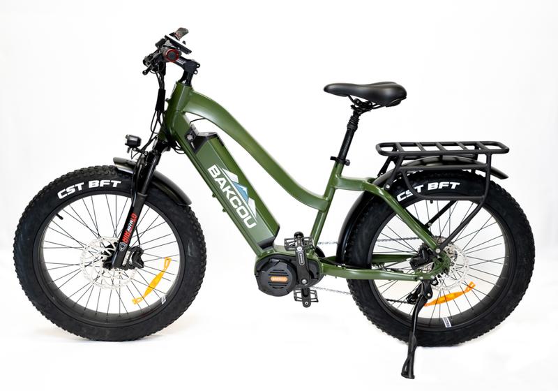 Bakcou Flatlander ST Frame Hunting Ebike Fat Tire Electric Mountain Bike 750w For Riders 5'6 and Shorter