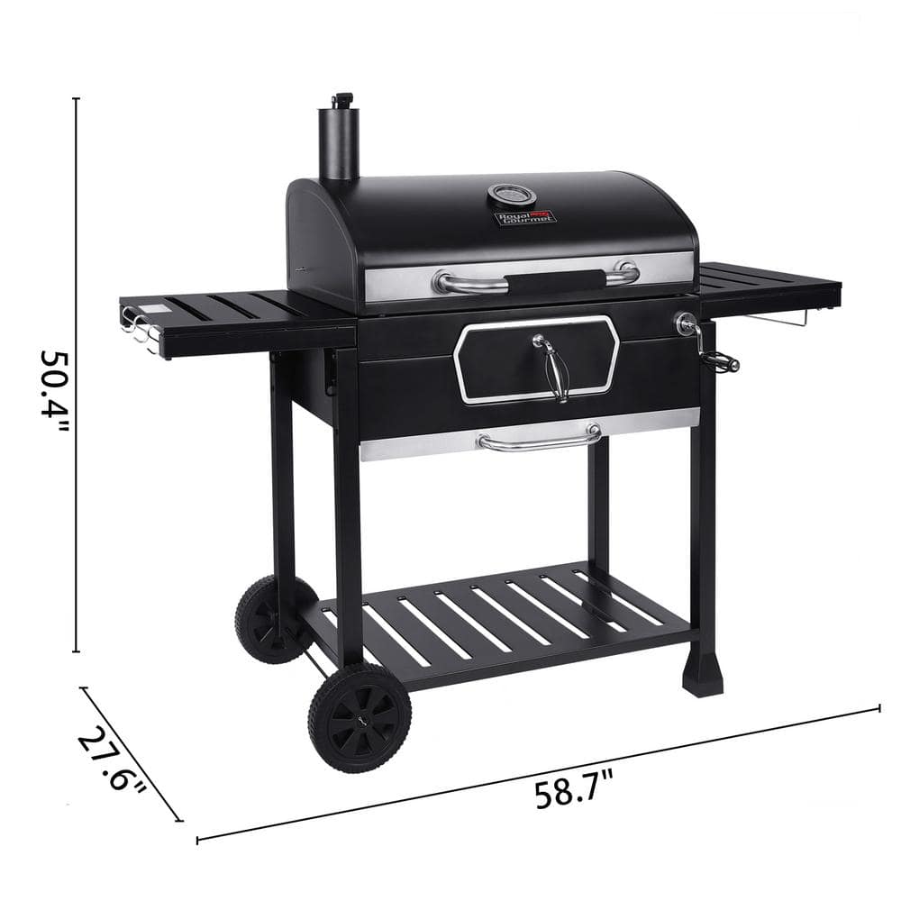 Royal Gourmet Deluxe 30 in Charcoal Grill BBQ Smoker Picnic Camping Patio Backyard Cooking Black