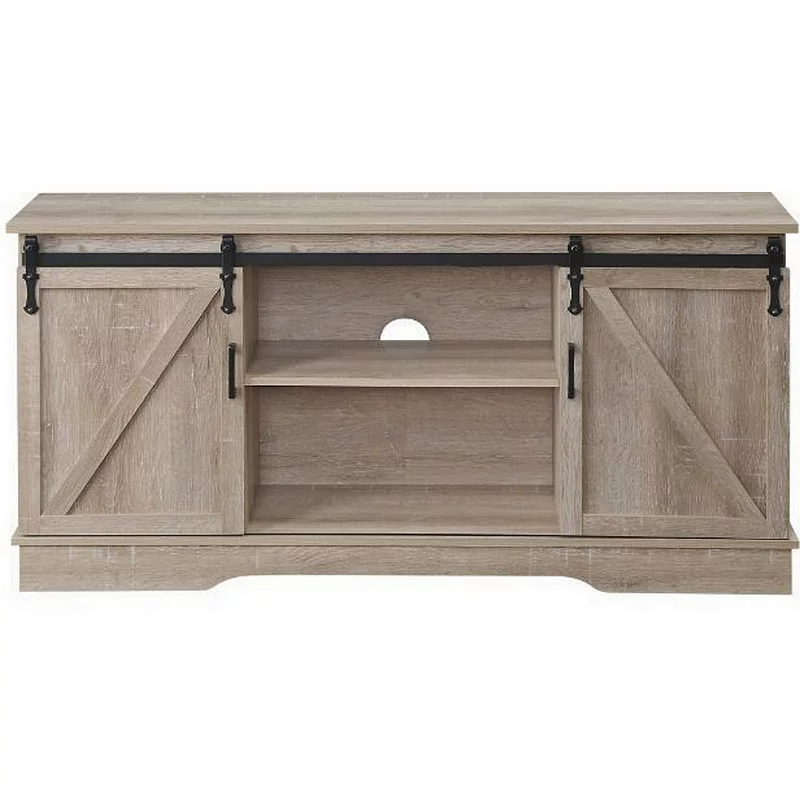 Versatile Rectangular Wooden TV Stand， Brown