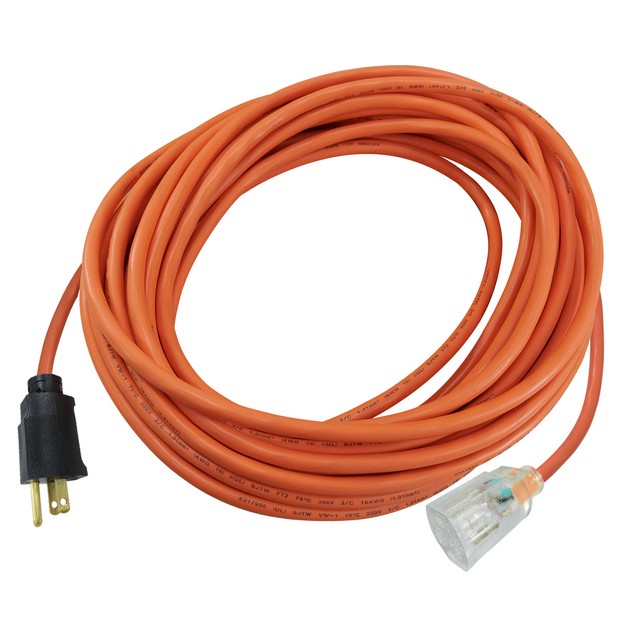 Projex Indoor Or Outdoor 50 Ft L Orange Extension Cord 12 3 Sjtw