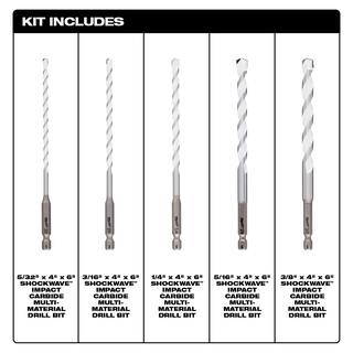 MW Carbide Glass and Tile Bit Set  Multi-Material Drill Bits Set (9-Pack) 48-20-8988-48-20-8898