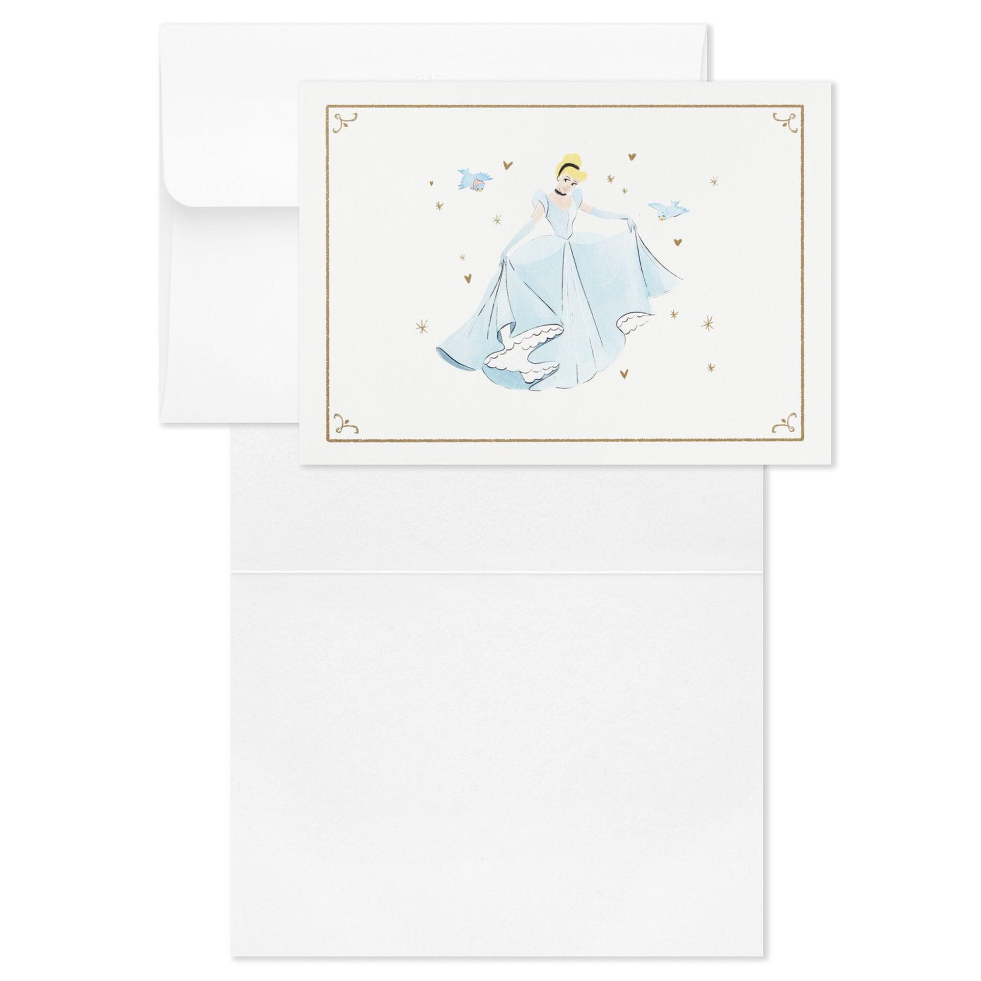 Hallmark  Disney Princess Assorted Boxed Blank Note Cards Multipack, Pack of 24