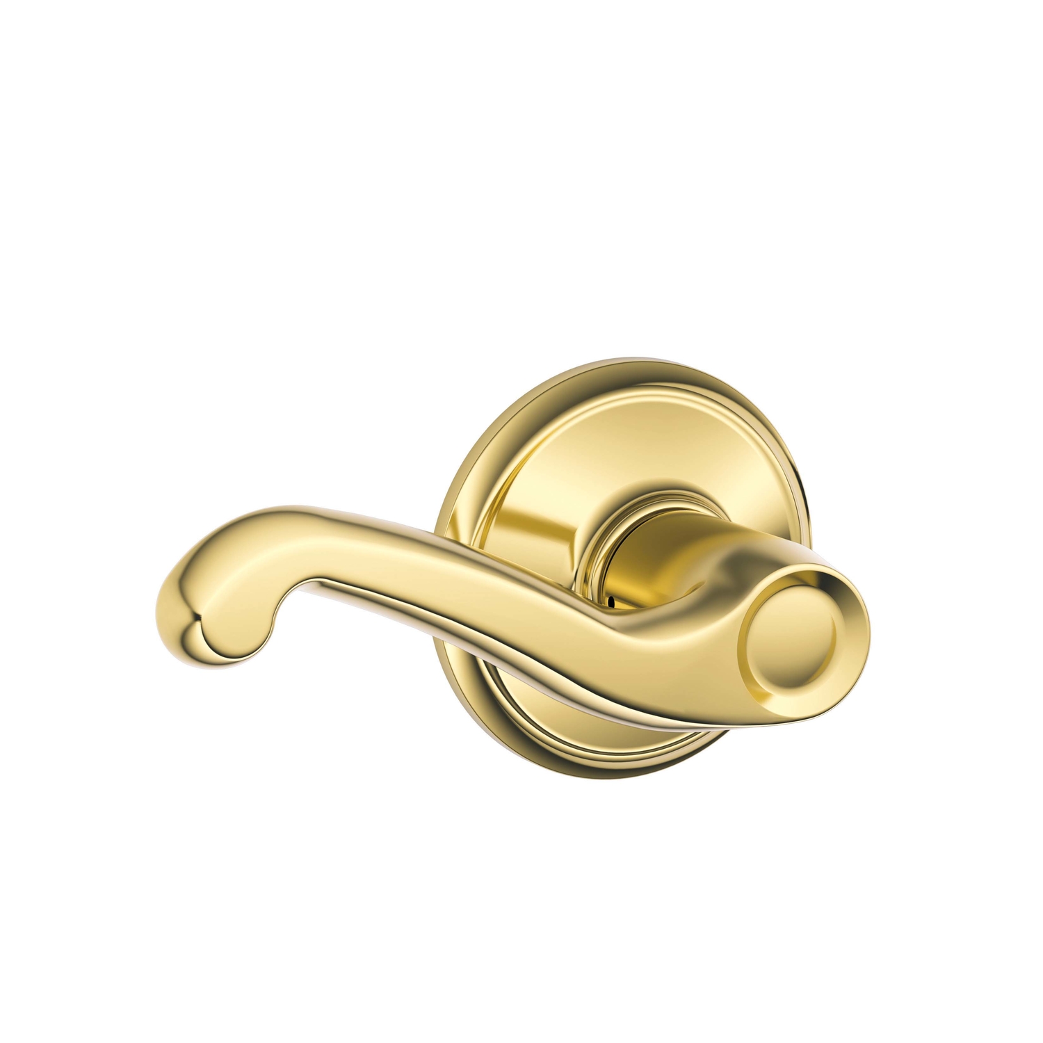 Schlage Flair Bright Brass Passage Lockset 1-3/4 in.