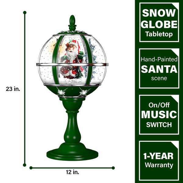 Fraser Hill Farm Let It Snow Series 23In. Tabletop Snow Globe Green