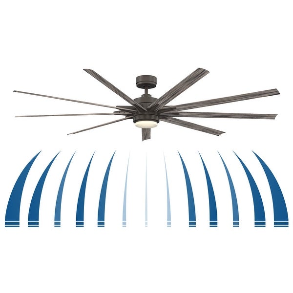 Odyn - 84 inch - Matte Greige with Weathered Wood Blades and LED Light Kit - Grey Shopping - The Best Deals on Ceiling Fans | 36785086