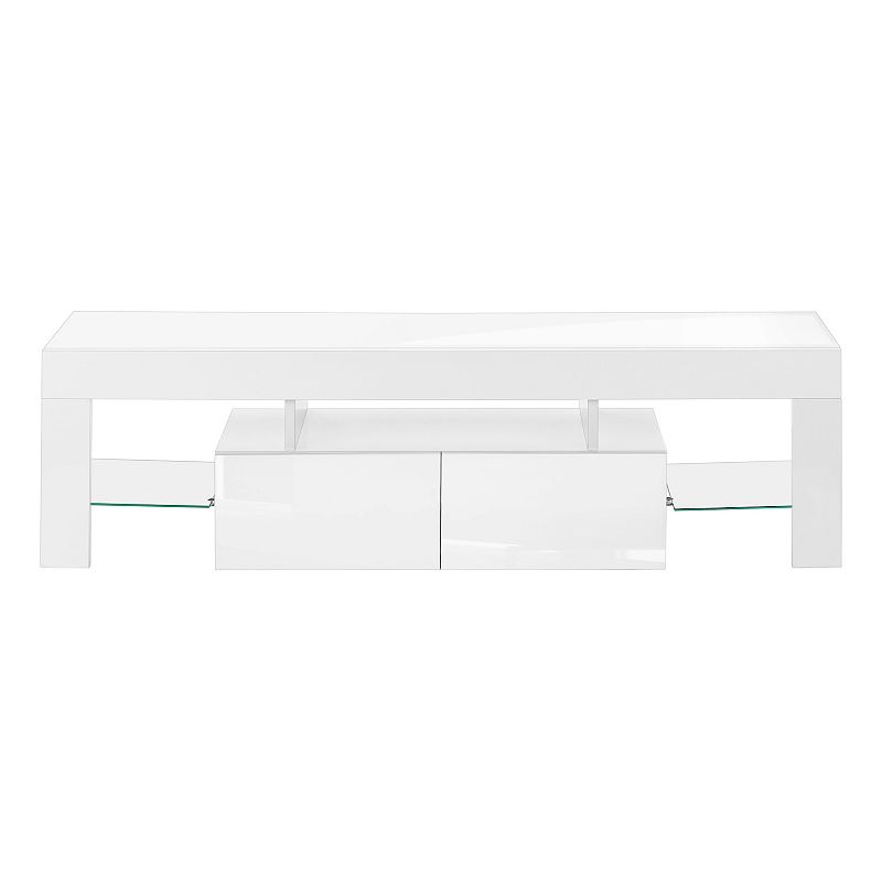 Monarch Modern Glossy White TV Stand