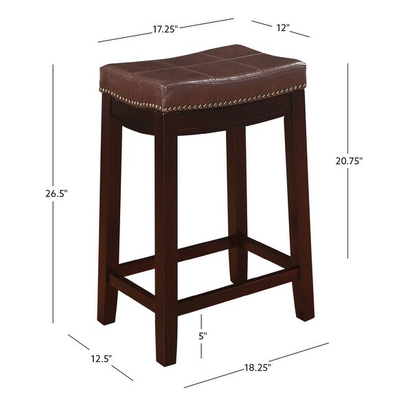 Copper Grove Willamette Backless Faux Leather Brown Counter stool