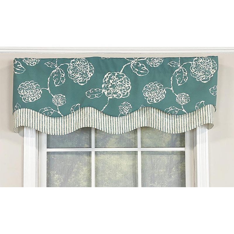 RLF Home Pouf Floral Glory Valance Rod Pocket， Layered.