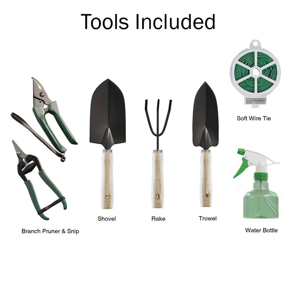 Pure Garden Gardening Hand Tool Set and Tote (8-Piece) HW155043