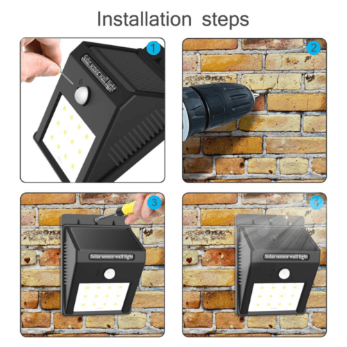 2/4/6/8/10 Pack 20 Led Solar Power Sensor Wall Light Security Motion Lamp Waterproof Outdoor Yard Garden Lamp