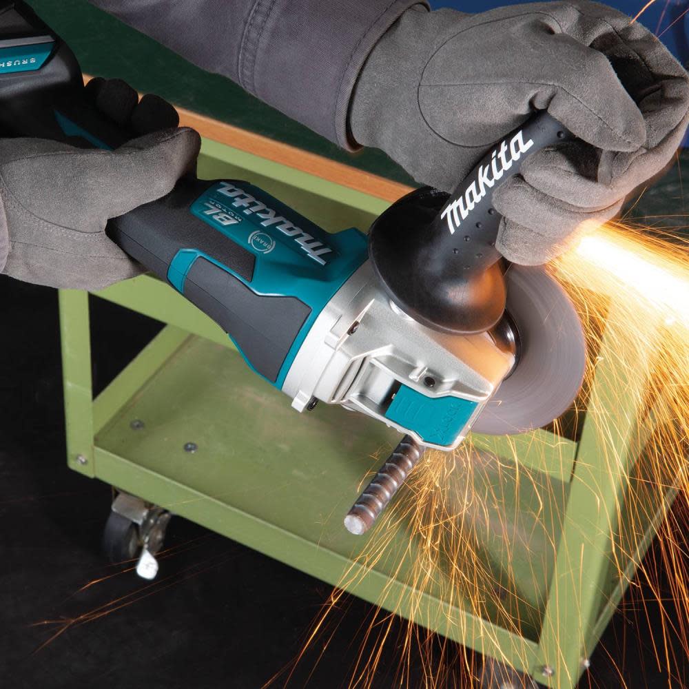 Makita 18V LXT? Lithium-Ion Brushless Cordless 4-1/2” / 5 Paddle Switch X-LOCK Angle Grinder， with AFT?， Bare Tool