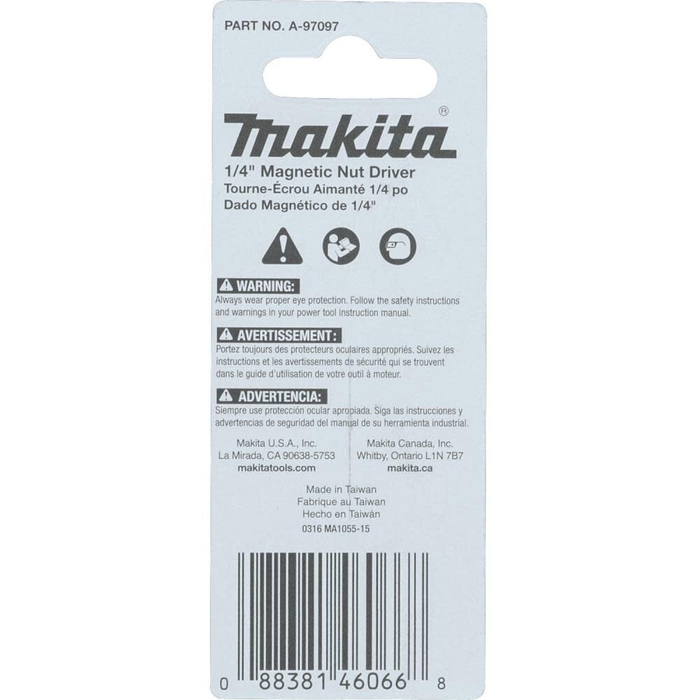 Makita Impact X 1/4 x 1-3/4 Magnetic Nut Driver A-97097 from Makita