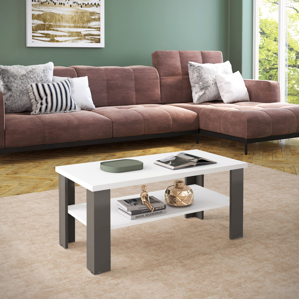 Modern Classic Rectangular Coffee Table for Living Room with Color Combination   Scandinavian   Coffee Tables   by 7even USA Group  LLC  Houzz