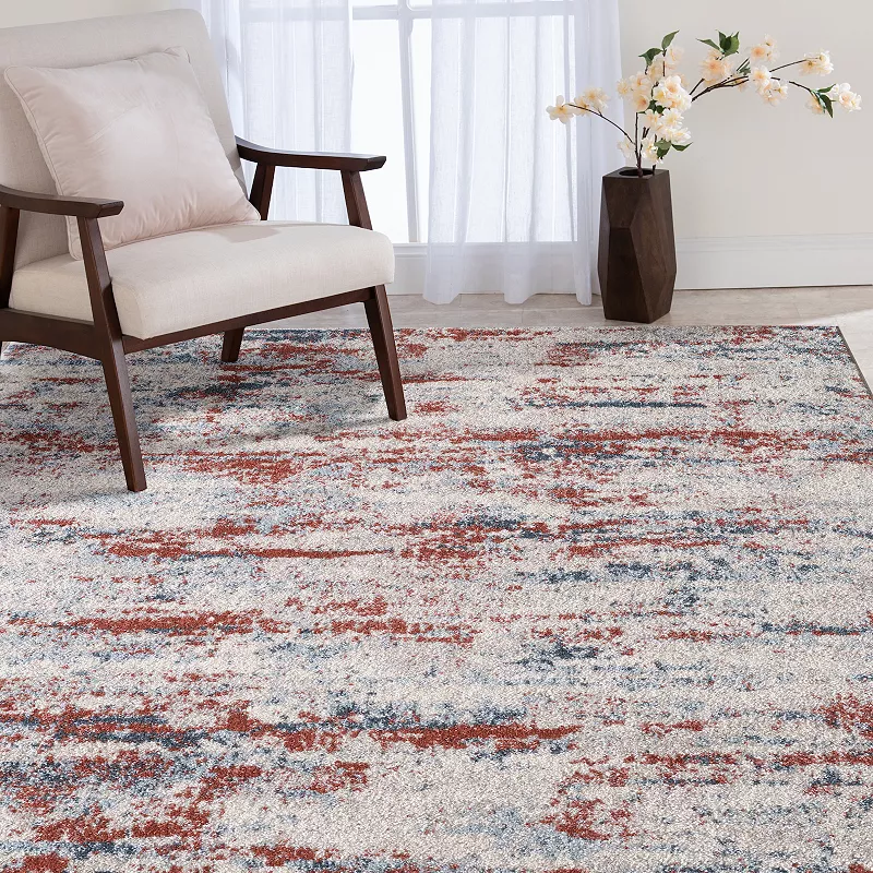 Loomaknoti Abielin Cream and Red Area Rug