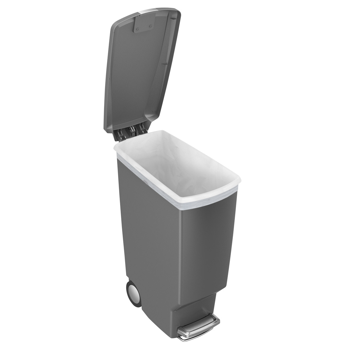 simplehuman Grey 10 gal Slim Plastic Step Trash Can