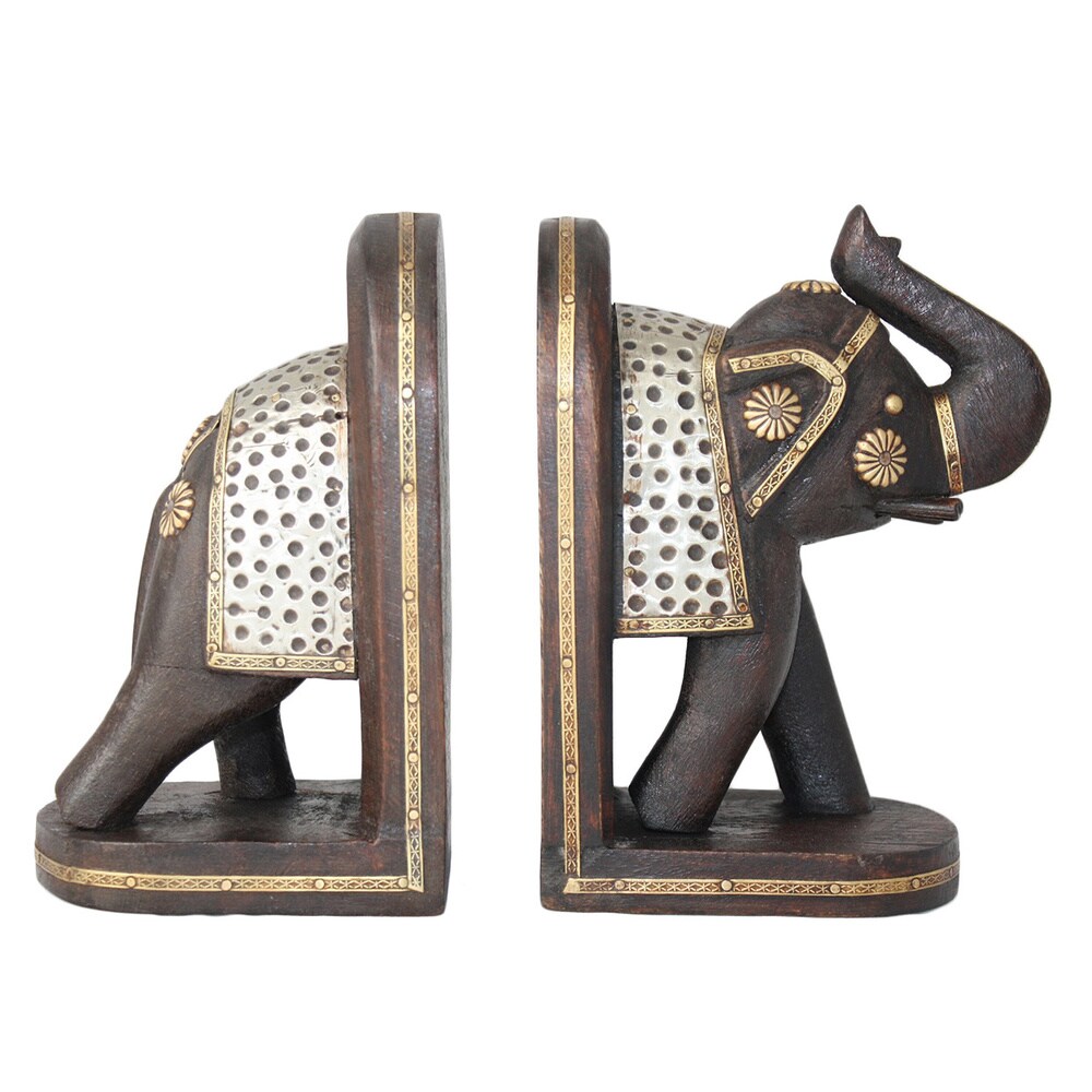 Handmade Elephant Bookend Pair (India)