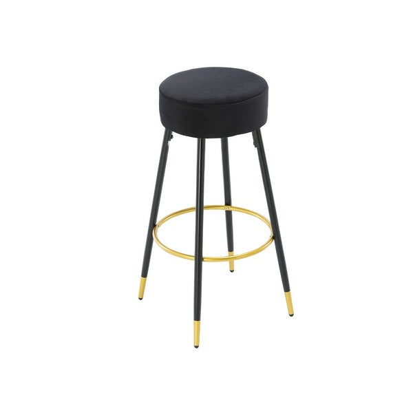 30.11 in. Metal Frame Bar Stool with Velvet Seat