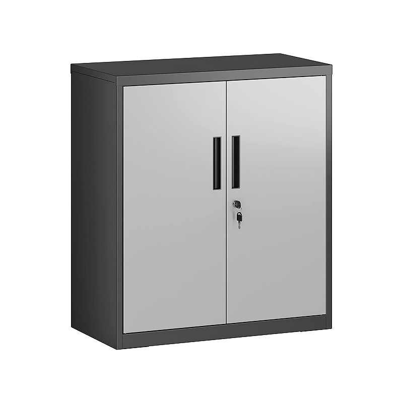 Steel Storage Cabinet， Office Cabinet with Storage Shelves and Double Doors