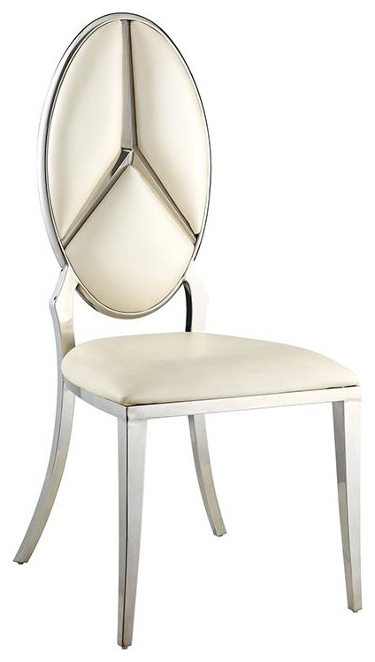 ACME Cyrene Side Chair (Set 2) in Beige   Transitional   Armchairs And Accent Chairs   by Homesquare  Houzz