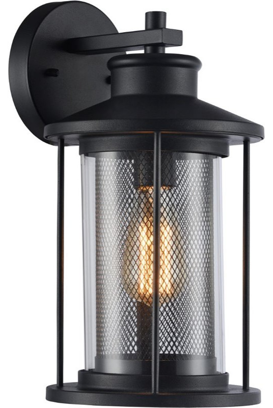 Chloe Lighting Crichton Transitional 1 Light Outdoor Wall Sconce  Black  11 quot  Transitional   Outdoor Wall Lights And Sconces   by Homesquare  Houzz