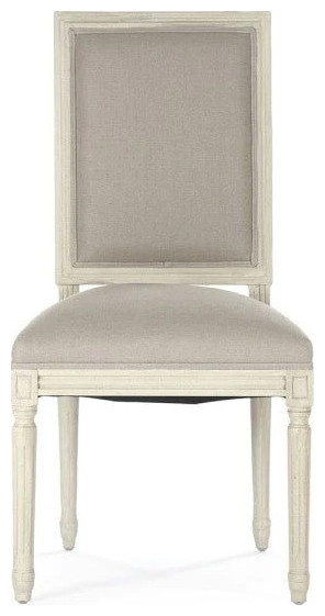 Domani Side Chair Distressed Ivory Natural Linen And Burlap   French Country   Dining Chairs   by Rustic Home Furniture Deco  Houzz