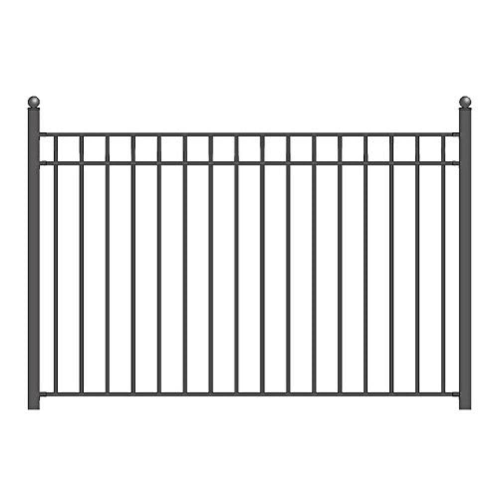 ALEKO Madrid 5 ft. x 8 ft. Black Iron Fence Panel FENCEMAD-HD