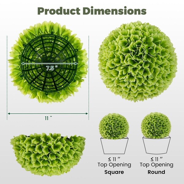 2 Pieces Artificial Plant Topiary Balls Faux Boxwood Decorative Balls