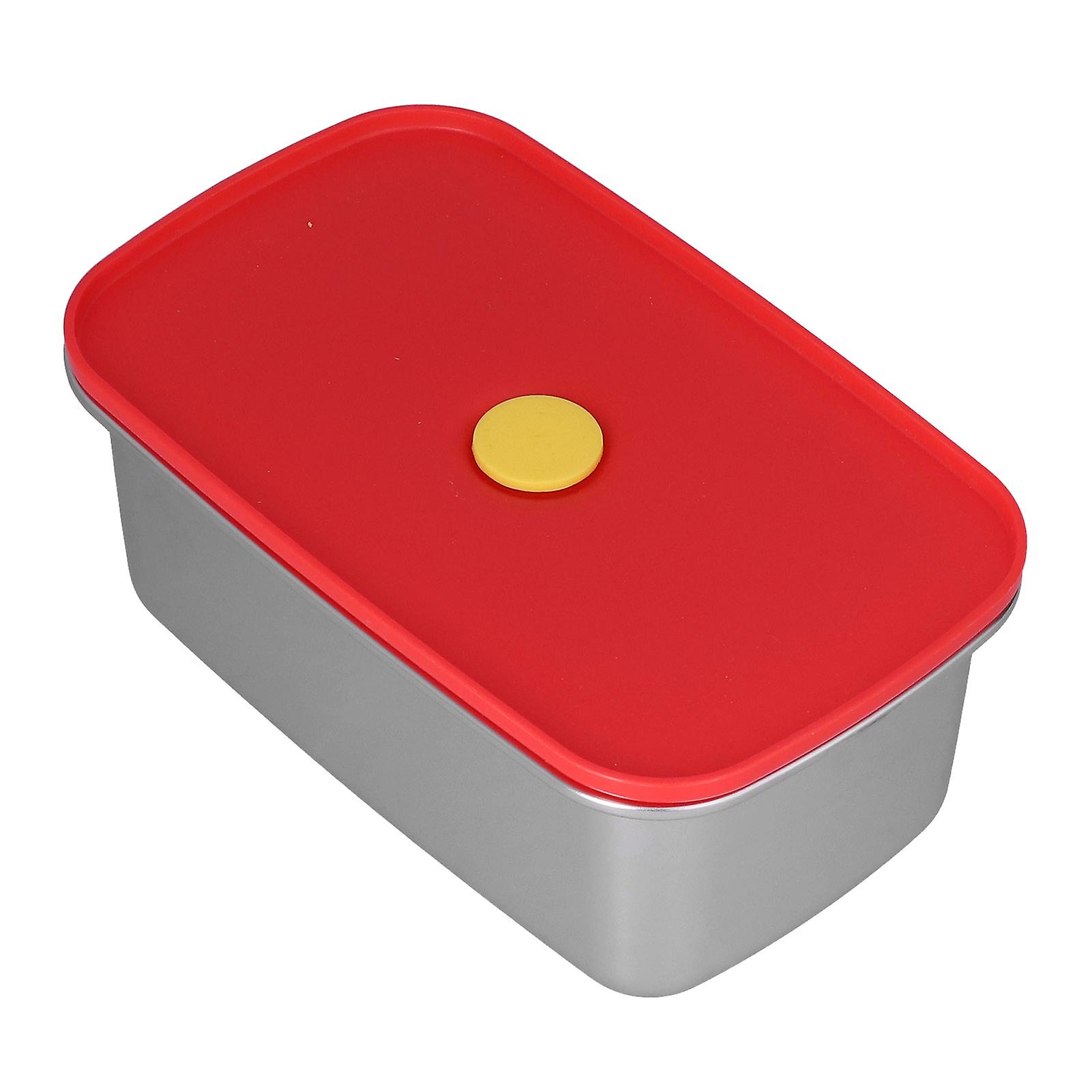 Lunch Box Red Non Pollution Good Sealing Lightweight Easily Clean Bento Box For Workers1000ml