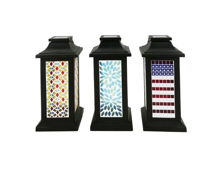 Alpine Solar Mosaic LED Lantern  - SKY240ABB