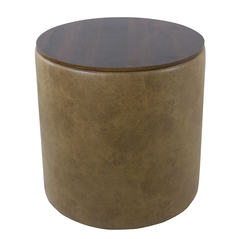 HomePop Faux Leather Storage Ottoman