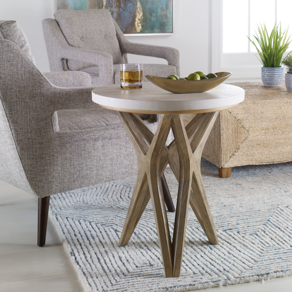 Uttermost 25437 Marnie Limestone Side Table   Transitional   Side Tables And End Tables   by Lighting World Decorators  Houzz