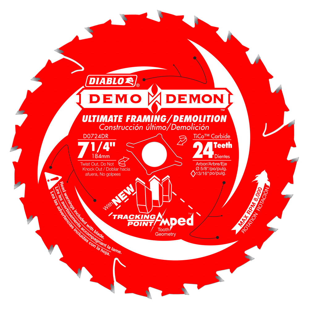 Diablo Tools 7-1/4 x 24 Tooth Demo Demon Ultimate Framing/Demolition Saw Blade