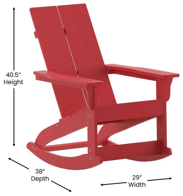 2 Pack Red Resin Rocking Chair   Contemporary   Outdoor Rocking Chairs   by Pot Racks Plus  Houzz