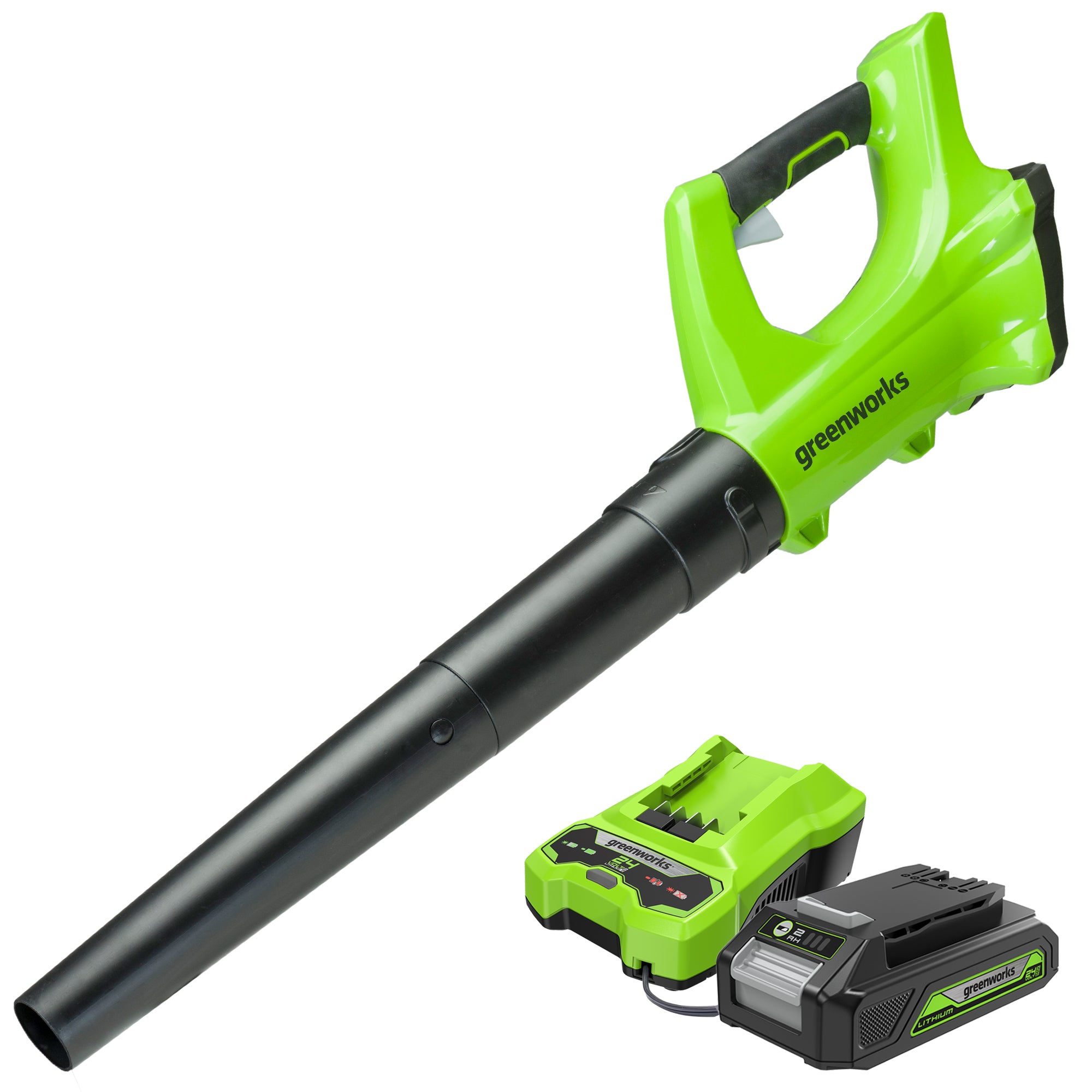 24V Cordless 330 CFM Leaf Blower with 2.0 Ah Battery | Greenworks