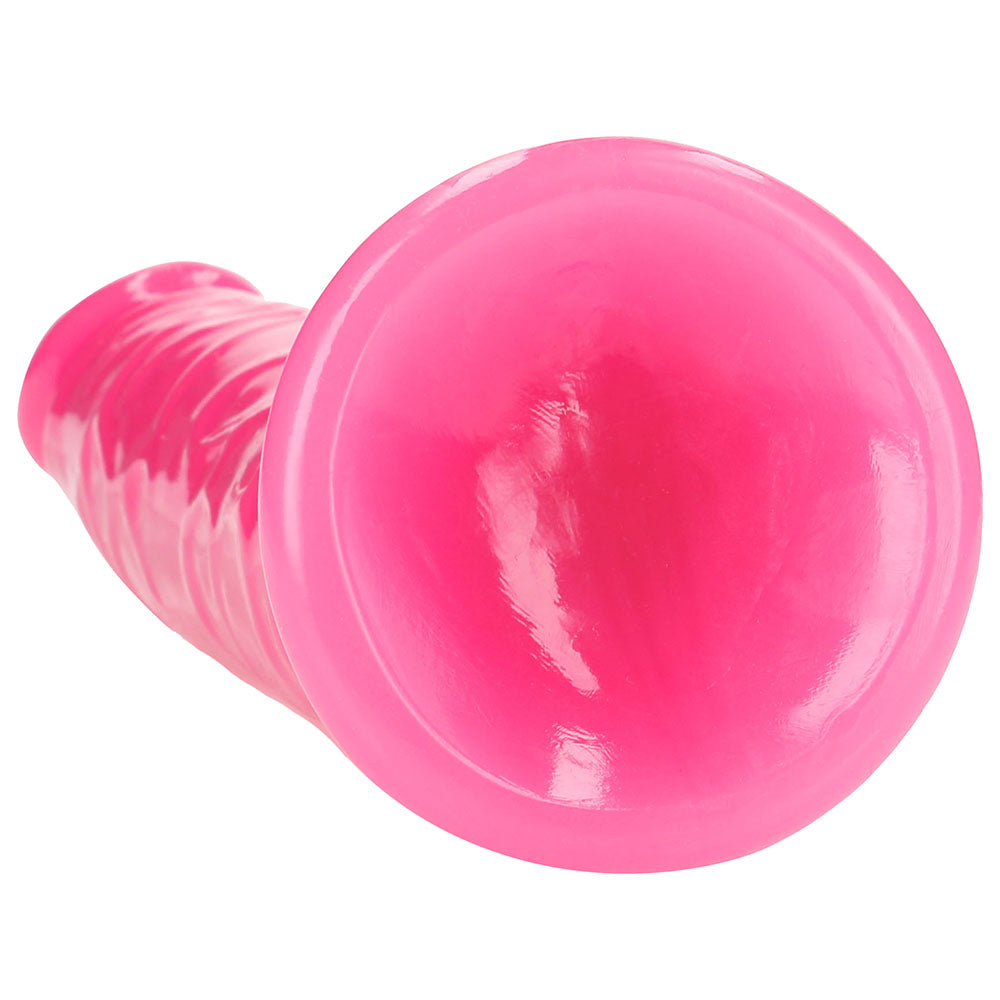 RealRock Glow In The Dark 10 Inch Slim Dildo in Pink