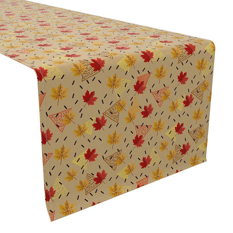 Table Runner， 100% Cotton， 16x72， Patterns with Leaves