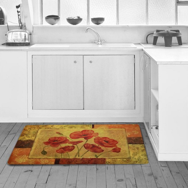 X Cushioned Kitchen Floor Standing Mat jacobean Poppy