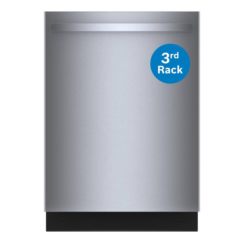 Bosch 100 Series Premium 24 in. Stainless Steel Top Control Tall Tub Dishwasher with Hybrid Stainless Steel Tub SHX5AEM5N