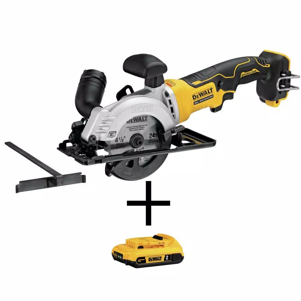 DEWALT ATOMIC 20-Volt MAX Cordless Brushless 4-1/2 in. Circular Saw with (1) 20-Volt Battery 2.0Ah and#8211; XDC Depot