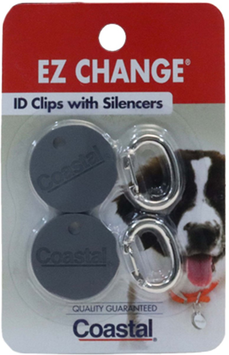 EZ Change Dog I.D. Clip， Nickel， Set of 2