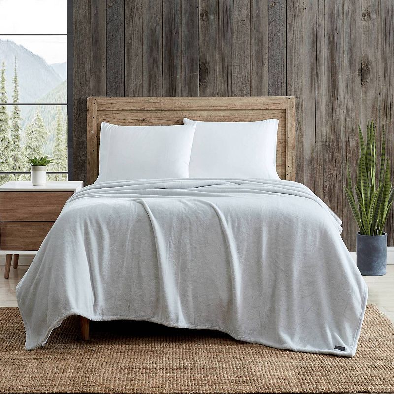 Eddie Bauer Solid Ivory Soft Plush Blanket