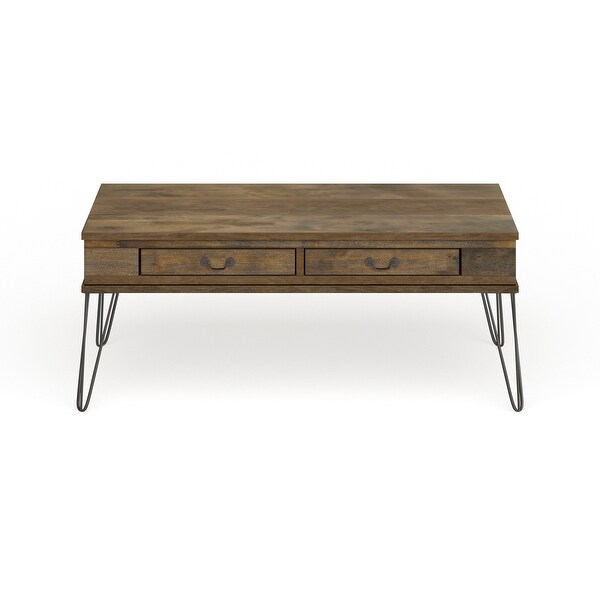 Furniture of America Perrin Urban Oak 43-inch 2-drawer Coffee Table