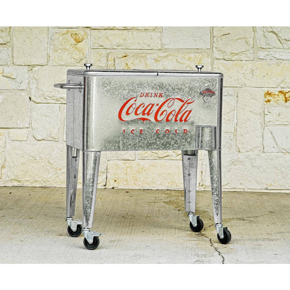 Leigh Country 60 Qt. Galvanized Coca-Cola Embossed Cooler CP 98104