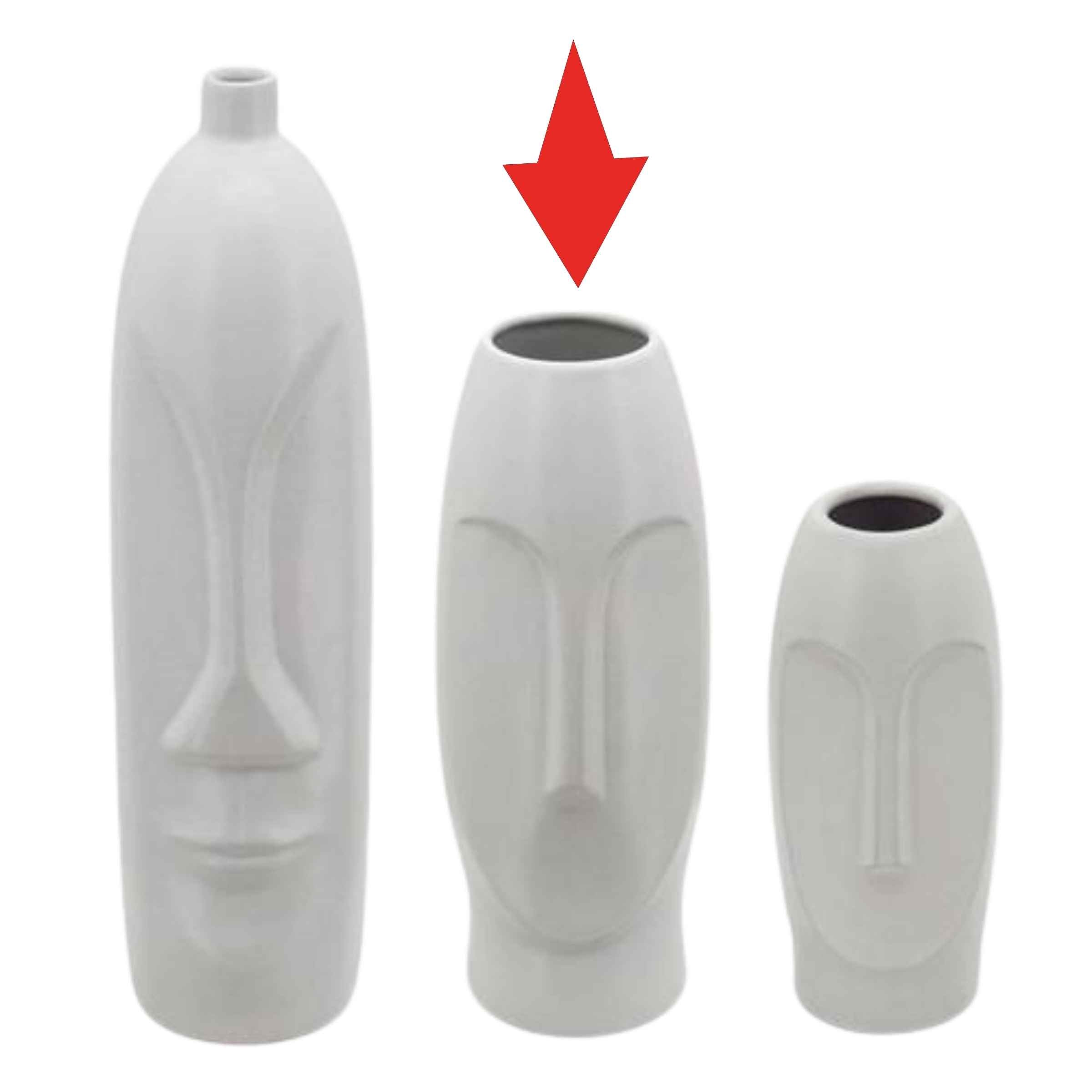 Face Vase 33 Cm - White 15763-01