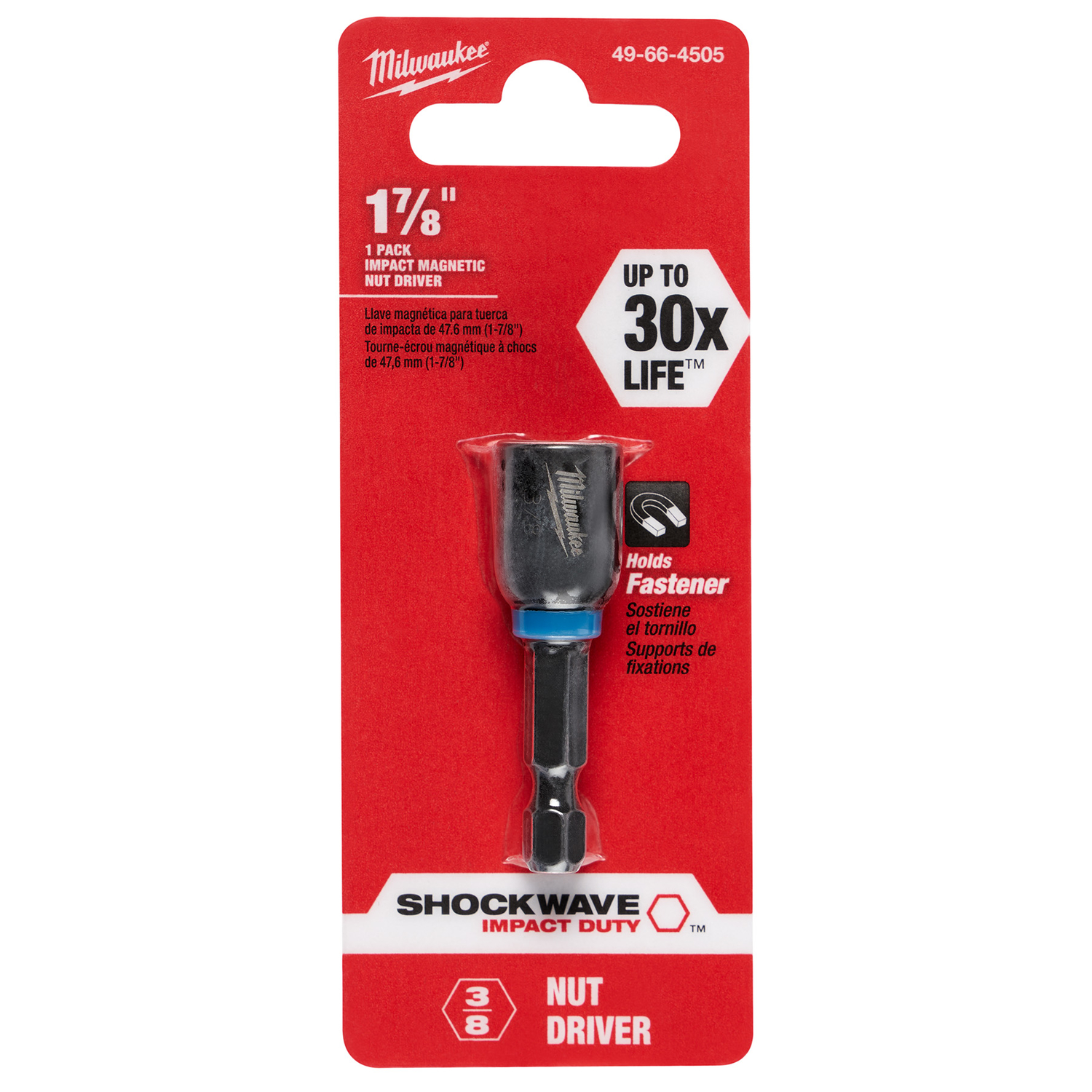 MW Shockwave 3/8 in. X 1-7/8 in. L Steel Nut Driver 1 pc